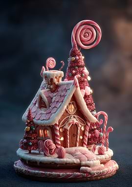 Festive Gingerbread House with Candy Decorations