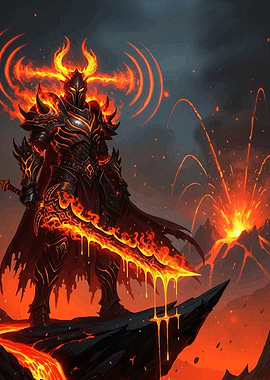 Fiery Knight Sword Volcano