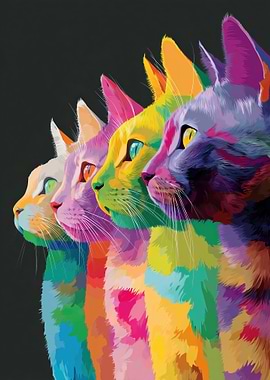 Colorful Cats Pop Art