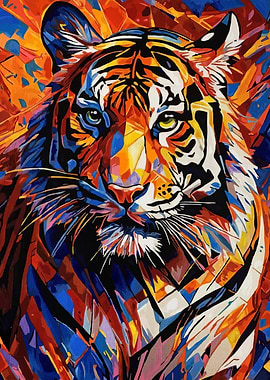 Colorful Tiger Portrait
