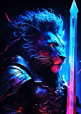 Armored Lion Warrior Sword