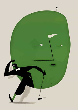 Golf Course Character Illustration