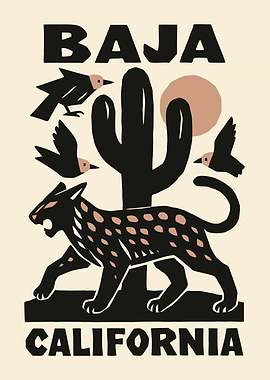 Baja California Desert Wildlife Poster
