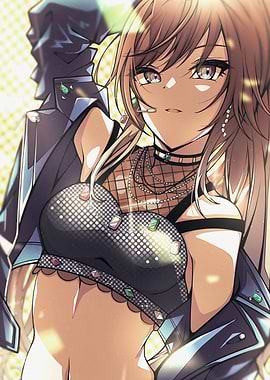 Anime Girl in Rock Style Outfit