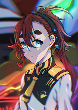 Anime Girl with Red Hair