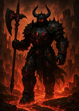 Armored Warrior Lava Landscape