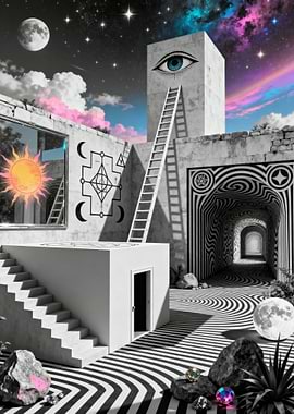 Surreal Eye Tower Landscape