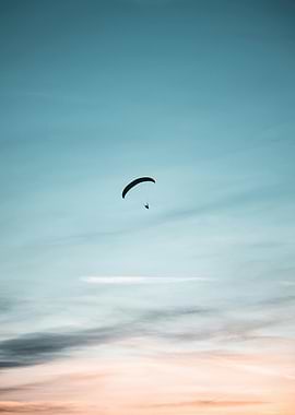 Paragliding in a serene sky