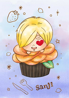One Piece Sanji Sweet Chef Cupcake