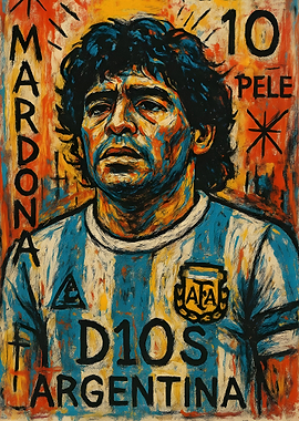 Maradona Portrait Painting