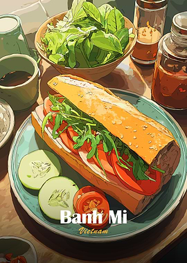 Banh Mi Sandwich Still Life