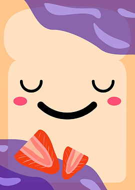 Cute Toast with Jam and Strawberries