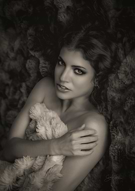 Portrait of Woman with Fur