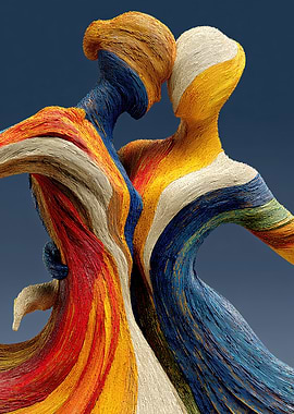 Abstract Couple Embrace