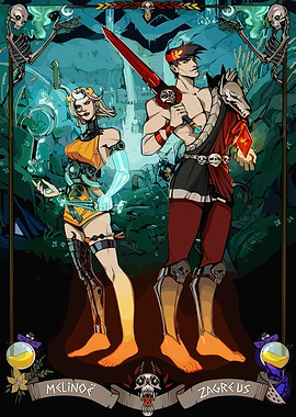 Melinoe and Zagreus from Hades II