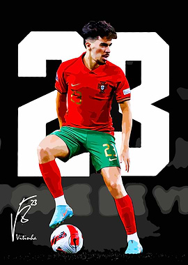 Vitinha Portugal Soccer Player Portrait