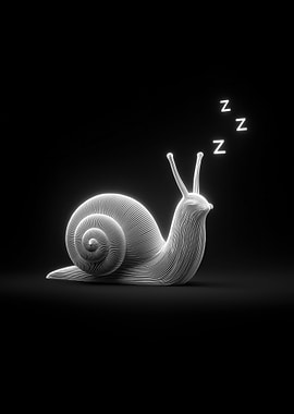 Sleeping Snail Line Art