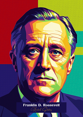 Franklin D. Roosevelt Pop Art Portrait