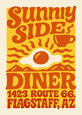 Sunny Side Diner Route 66 Poster