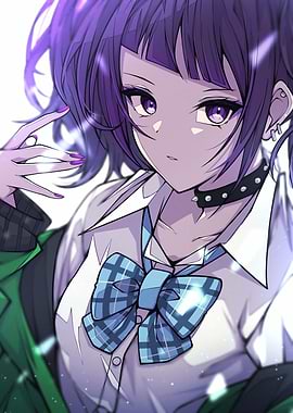 Anime Girl with Purple Hair