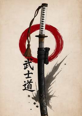 Katana with Bushido and Enso Circle