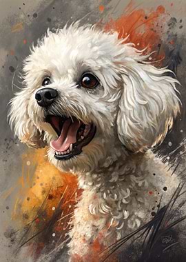 Happy White Dog Portrait