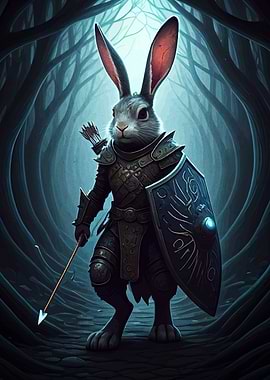 Armored Rabbit Archer in Dark Forest