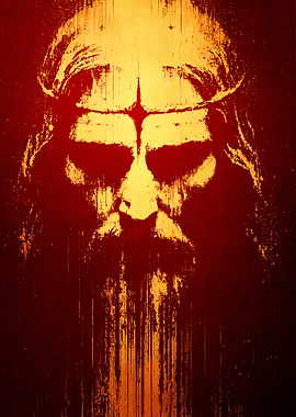 Distresses portait of Jesus