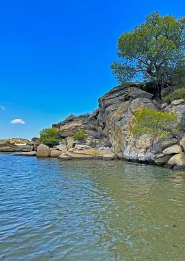 Rocky Coastline with Clear Blue Water