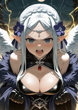 Angry Elf Girl with Wings