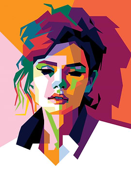 Beautiful girl Colorful Portrait in Pop Art Style