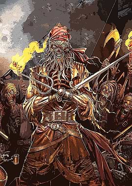 Undead Pirate Captain Illustration