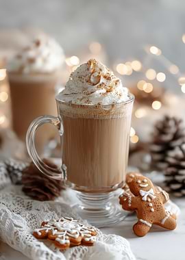 Festive Coffee with Gingerbread Cookies
