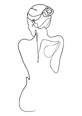 Woman's Back Continuous Line Art