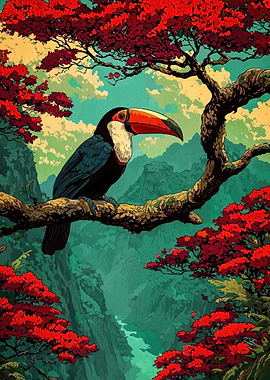 Toucan Lush Landscape