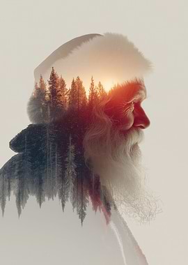 Santa Claus Double Exposure