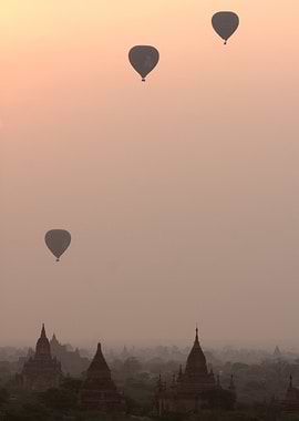 Bagan Sunrise with Hot Air Balloons