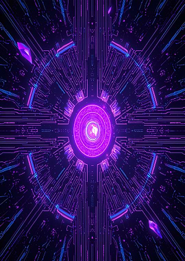 Cyberpunk Circuit Board Portal