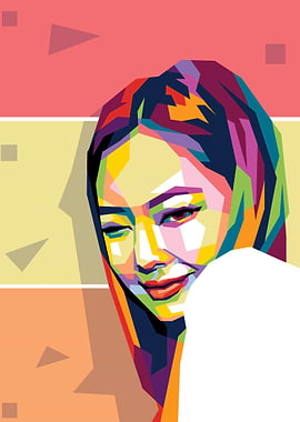 Jennie Kim Colorful Portrait of a Smiling Woman