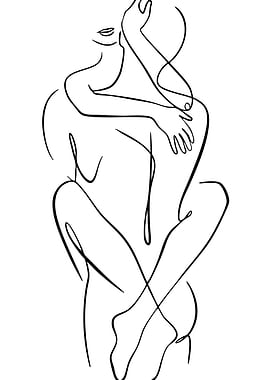 Minimalist Line Art: Woman's Figure