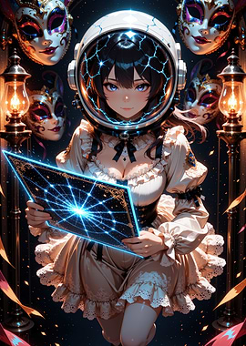 Anime Girl in Space Helmet