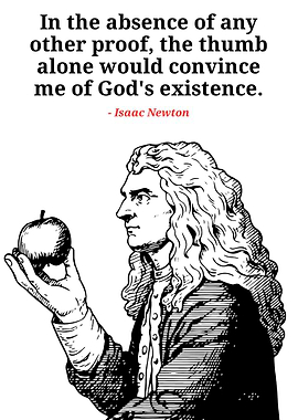 Isaac Newton Quote with Apple Illustration