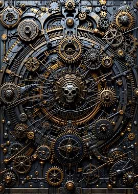Steampunk Skull Gearwork