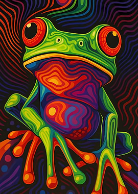 Psychedelic Frog Art