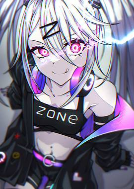 Anime Girl with Cyberpunk Style