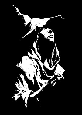 Monochrome Wizard Figure