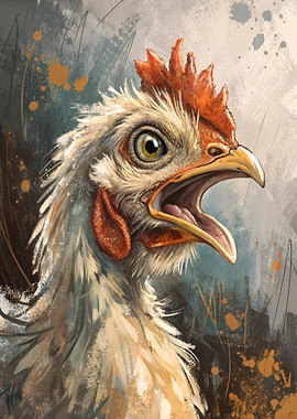 Expressive Chicken Portrait