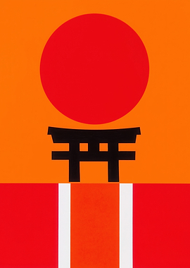 Japanese Torii Gate Minimalist Art