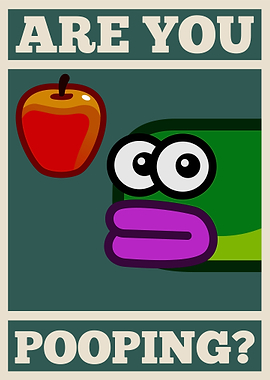 Are You Pooping? Cartoon Poster