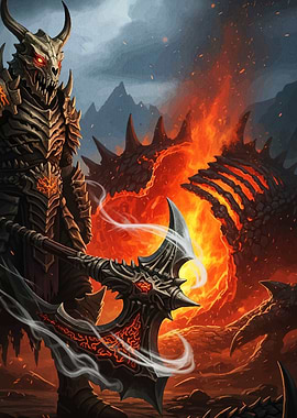 Fantasy Warrior Axe and Fire